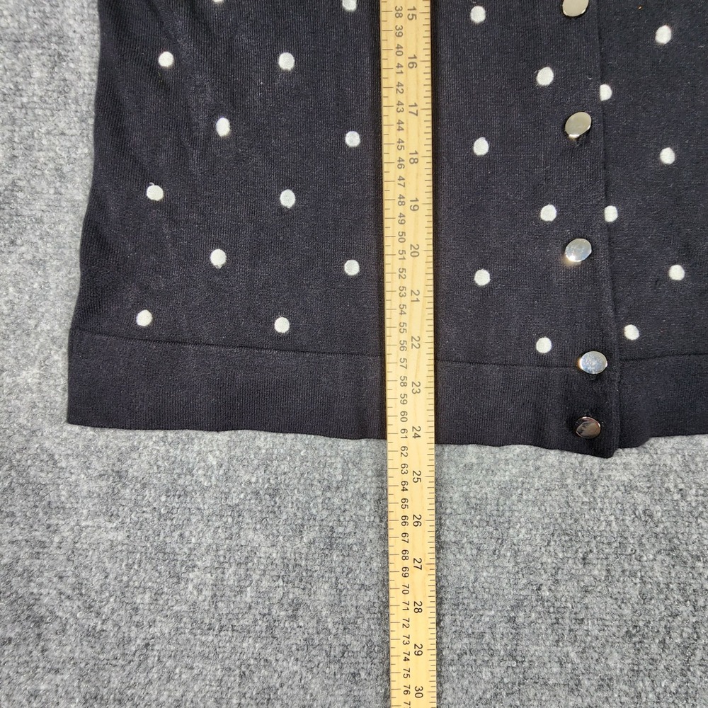 Charter Club Woman Black Polka Dot Cardigan Sweater 1X Embroidered Button Front - Picture 3 of 6